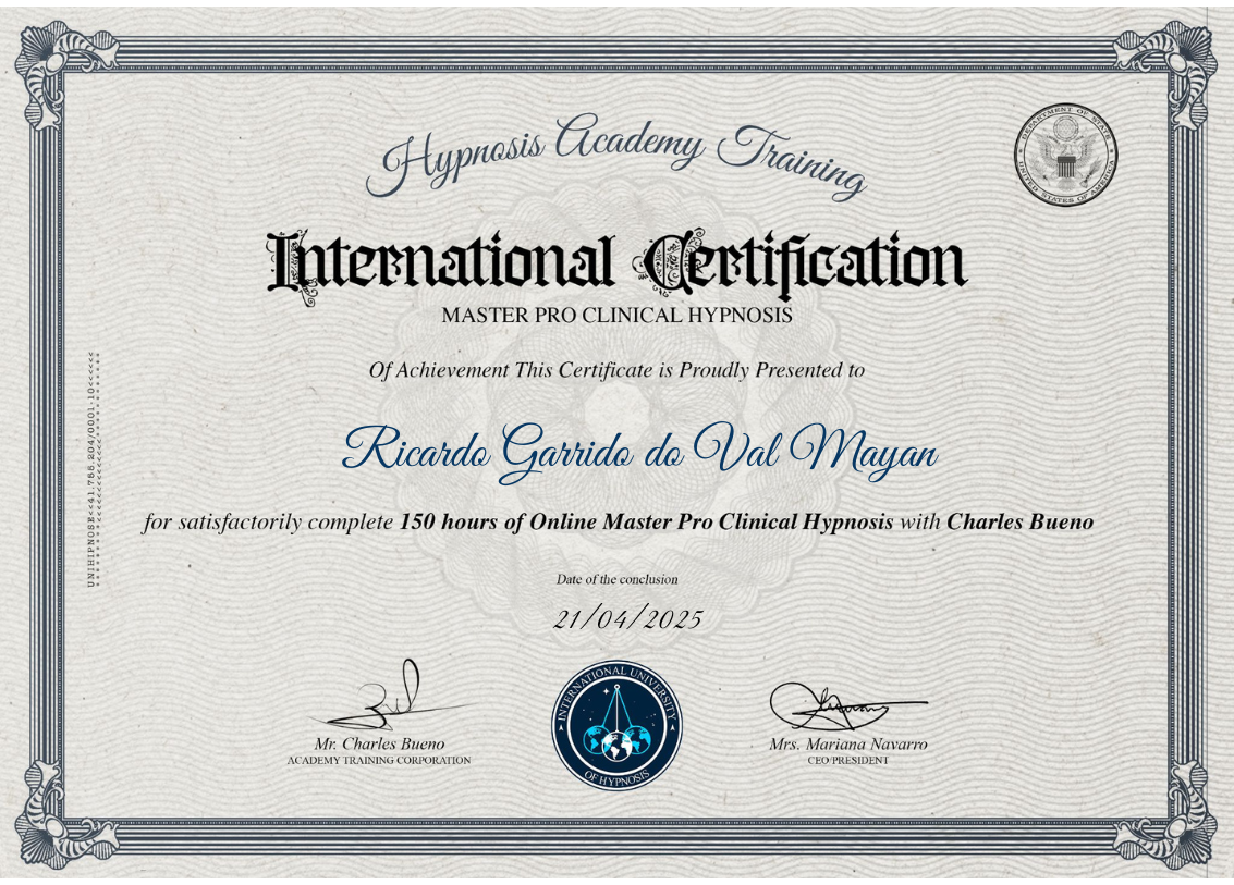Certificado de Ricardo Garrido
